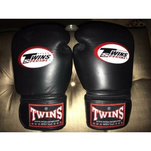 Twins kick/boks handschoenen + scheendekkers NIEUW Set