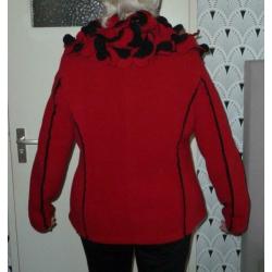 Boris Industries – Holland, Fleece jas, rood/zwart, mt.44 .