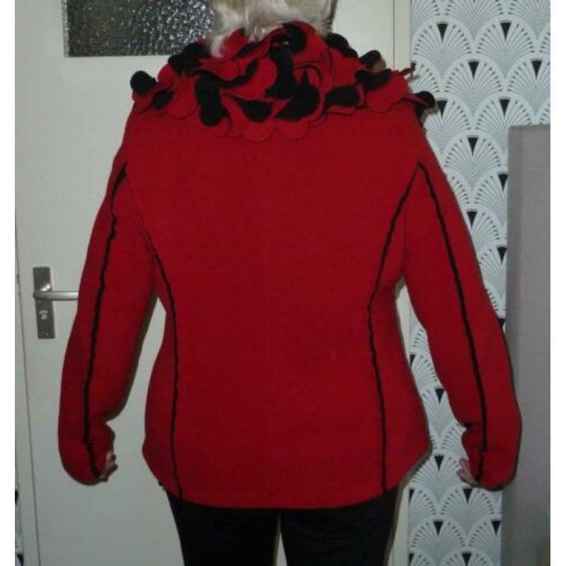 Boris Industries – Holland, Fleece jas, rood/zwart, mt.44 .