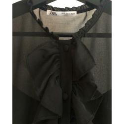 Zara little black dress ruffles maat S