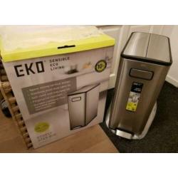EKO Ecofly 20+20 liter recycle pedaalemmer mat RVS