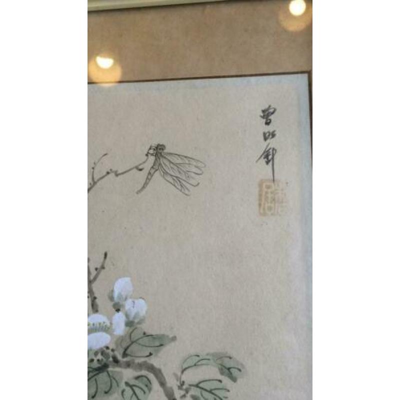 Chinees of Japans aquarel gesigneerd