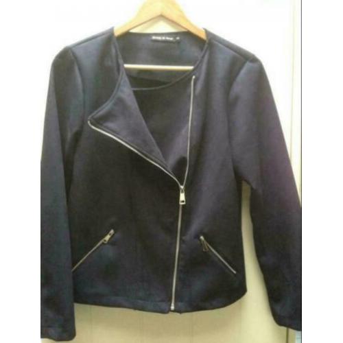 Nieuw donkerblauw suedine jasje MADE IN ITALY