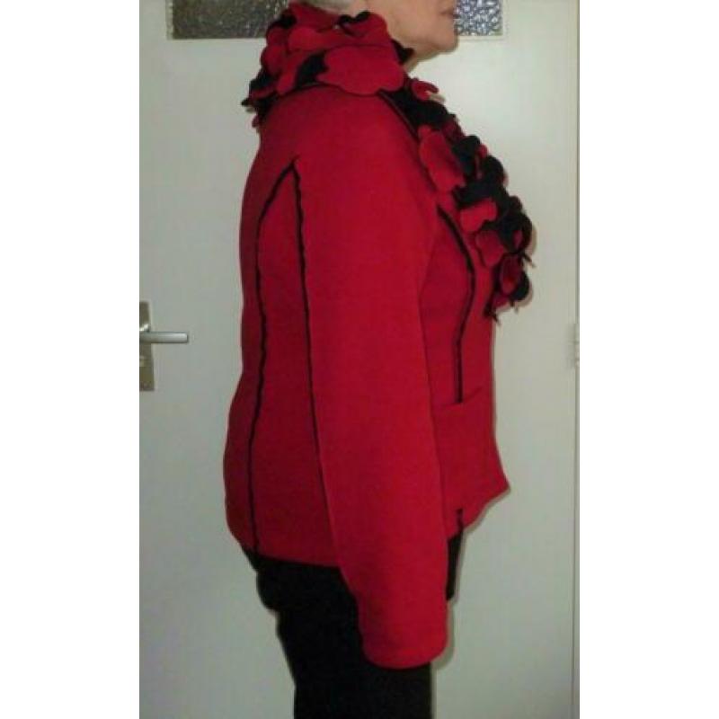 Boris Industries – Holland, Fleece jas, rood/zwart, mt.44 .