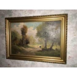 Schilderij , Bos met Bospad