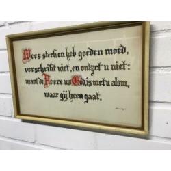 “Wees sterk” wandspreuk. Ingelijst. 1942.