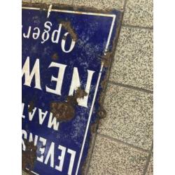 Vintage emaille bord New York Verzekeringen