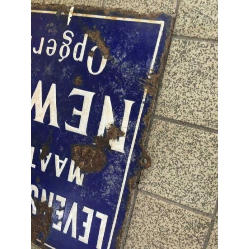 Vintage emaille bord New York Verzekeringen
