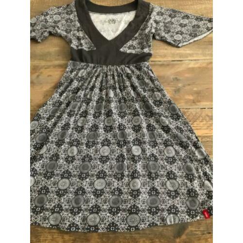 grijze print jurk met V hals (EDC)