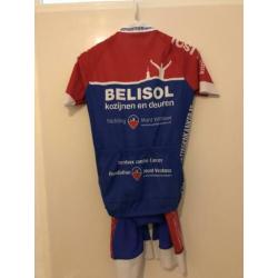 Dames fietspakje mt s, rood/ blauw