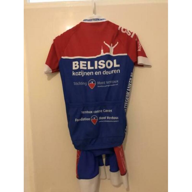 Dames fietspakje mt s, rood/ blauw