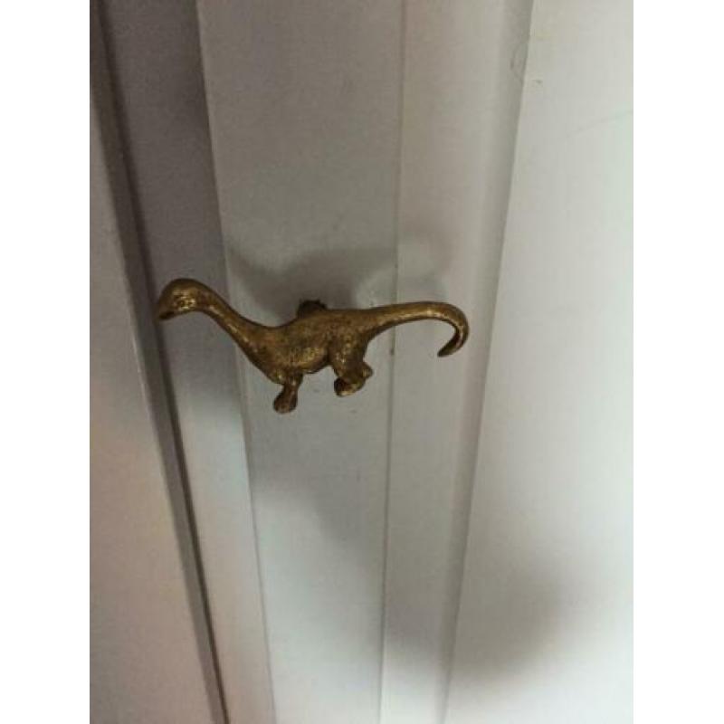Gouden dino deurknoppen 7 stuks