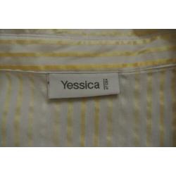 yessica blouse 44 geel zilver wit korte mouw zga nieuw
