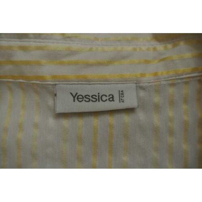 yessica blouse 44 geel zilver wit korte mouw zga nieuw