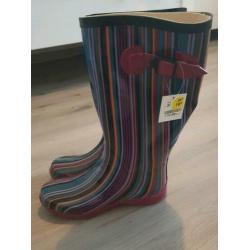 Kaplaarzen / regenlaarzen mt 37 nieuw! Roze kleuren strepen