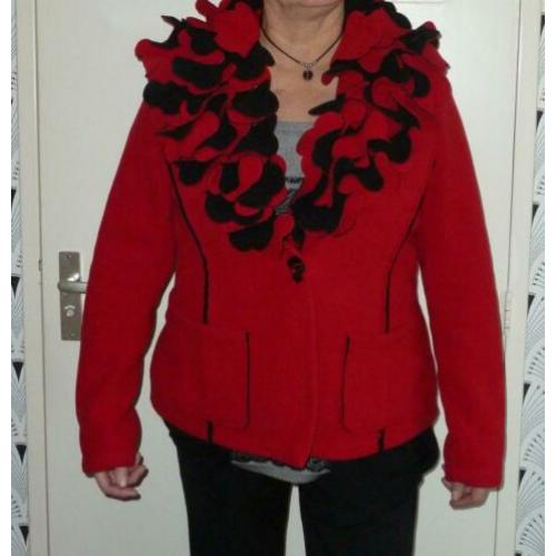 Boris Industries – Holland, Fleece jas, rood/zwart, mt.44 .