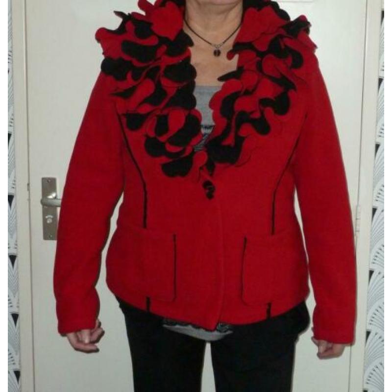 Boris Industries – Holland, Fleece jas, rood/zwart, mt.44 .