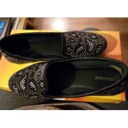 schoenen zwart met bling bling maat 37
