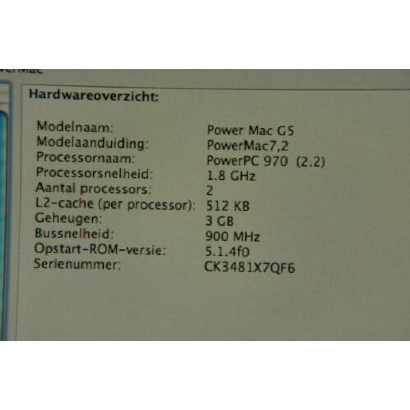 Apple 1,8 Ghz PowerPC G5 (2x) PowerMac 3 GB DDR Leopard OS X