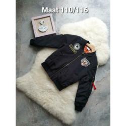 Maat 110/116 NIEUW Meisjes BomberJack Zwart MISS RUDY