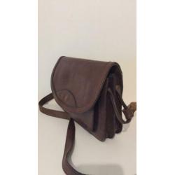 Vintage leren tasje schoudertas