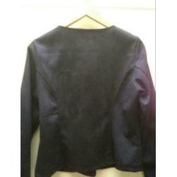 Nieuw donkerblauw suedine jasje MADE IN ITALY