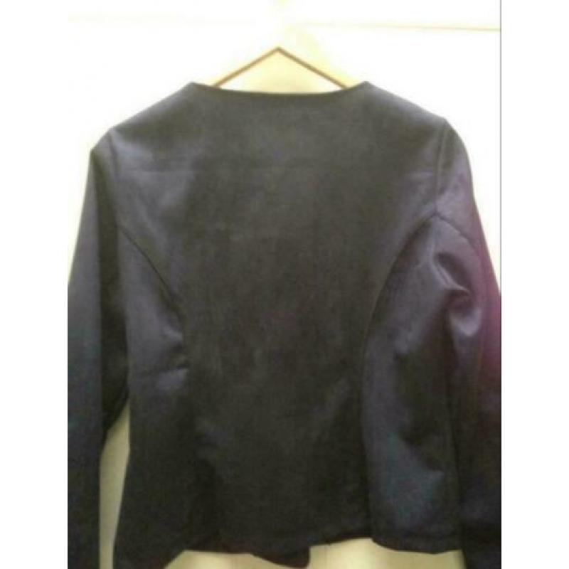 Nieuw donkerblauw suedine jasje MADE IN ITALY