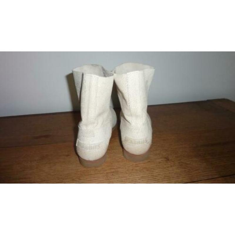 shabbies, damesschoenen, half hoog, leer, wit, stoer