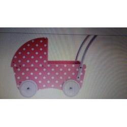 houten poppenwagen met kap prenatal