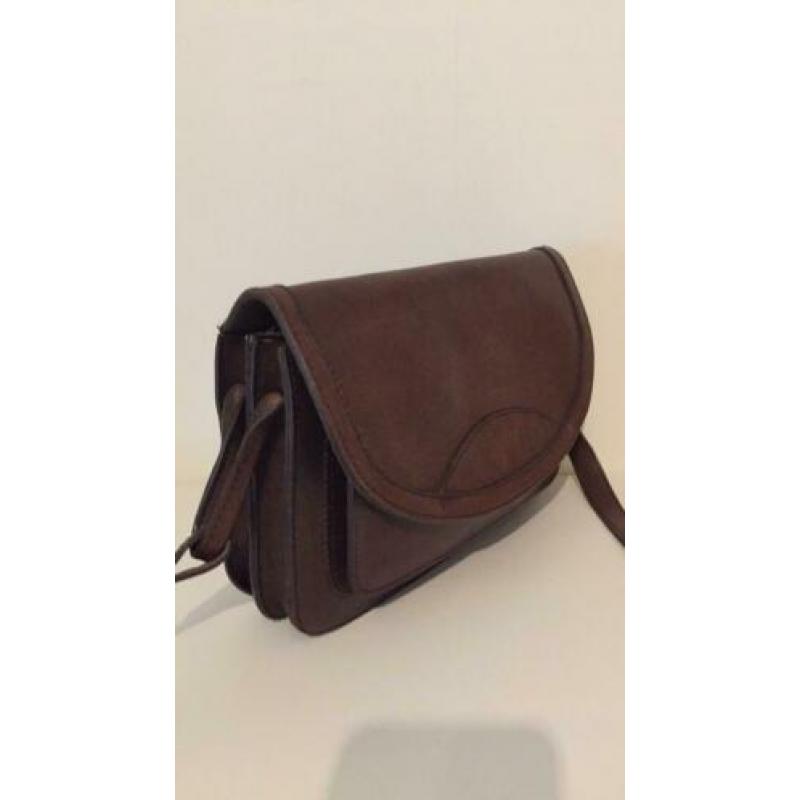 Vintage leren tasje schoudertas