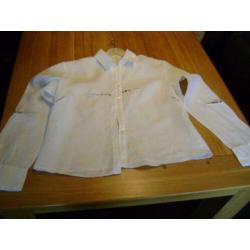 Nieuwe witte linnen Robert Friedman blouse, mt XL = M/L