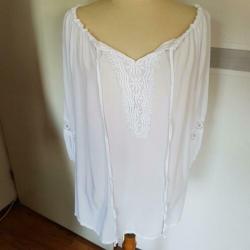 Tuniek ibiza style one size tot 44 wit