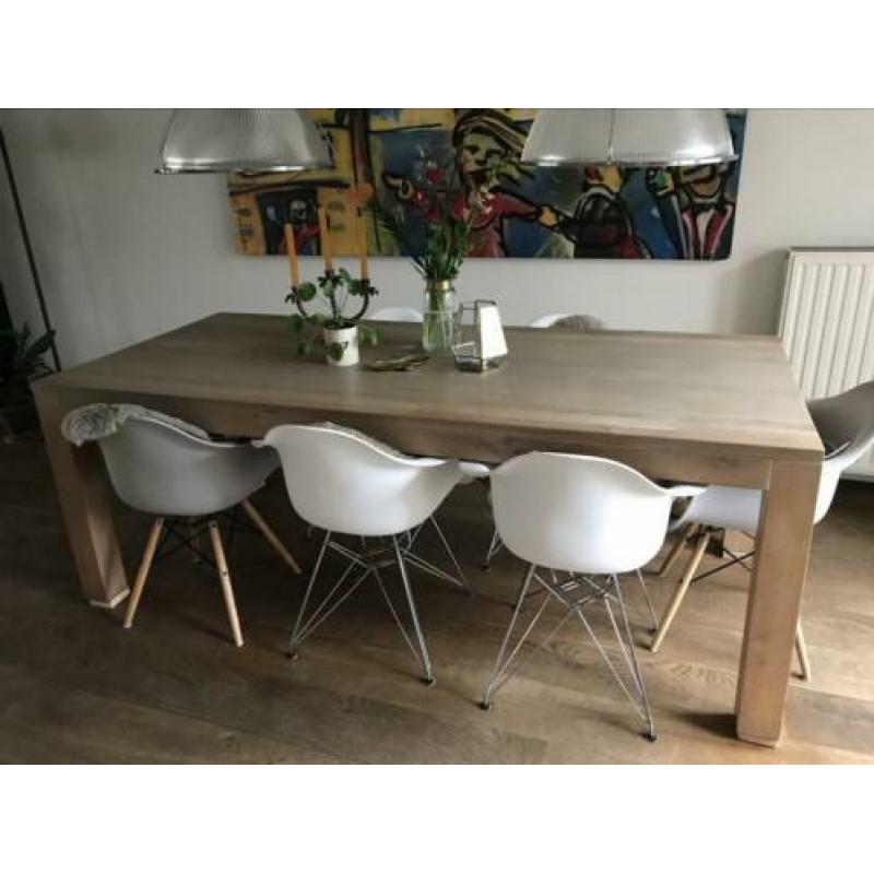 Eettafel eikenhout 220x100