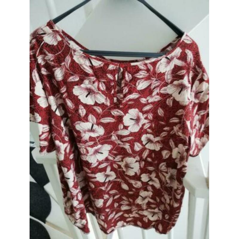 Roestbruine top Miss Etam Plus Collectie mt52
