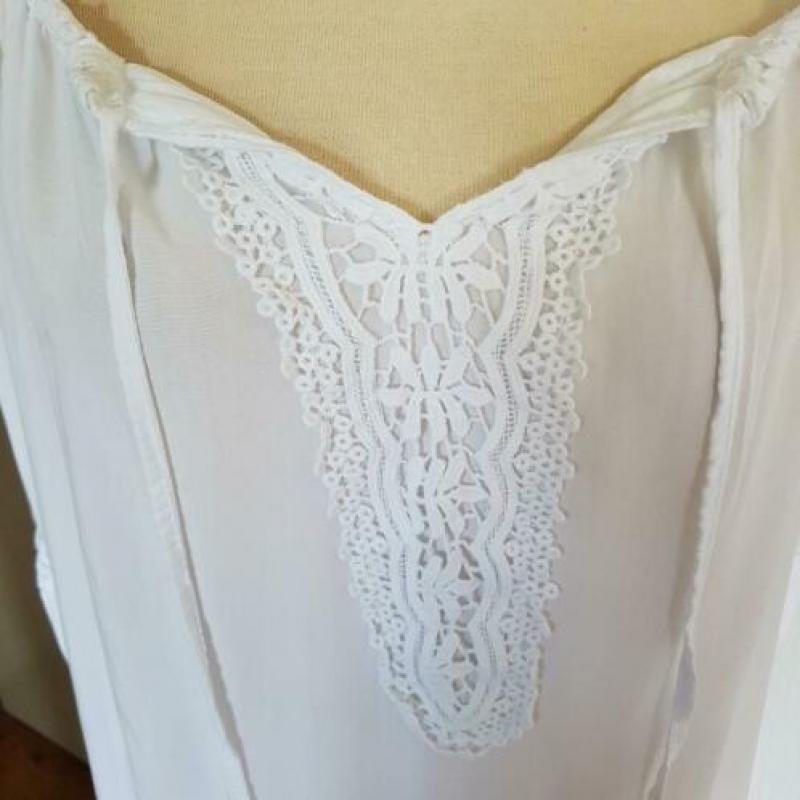 Tuniek ibiza style one size tot 44 wit