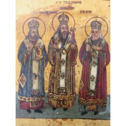 3 Heiligen icoon - Rusland - midden - 19e eeuw