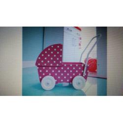 houten poppenwagen met kap prenatal