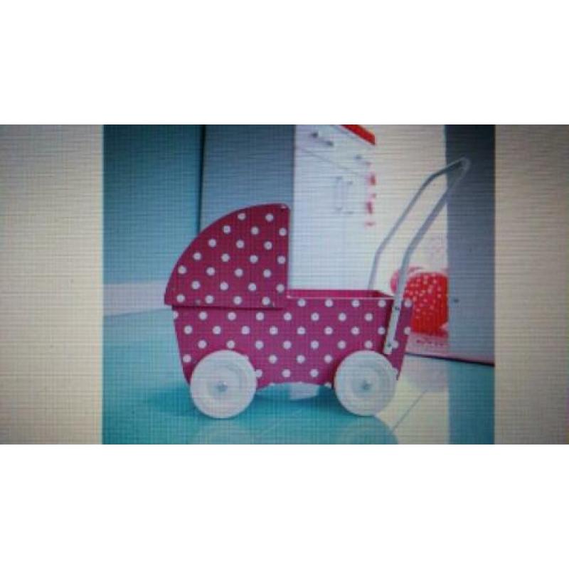 houten poppenwagen met kap prenatal