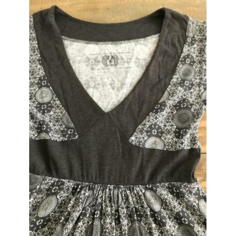 grijze print jurk met V hals (EDC)