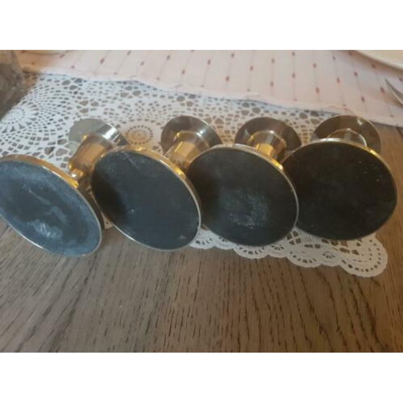 Verzilverde juwelier kandelaars parelrand