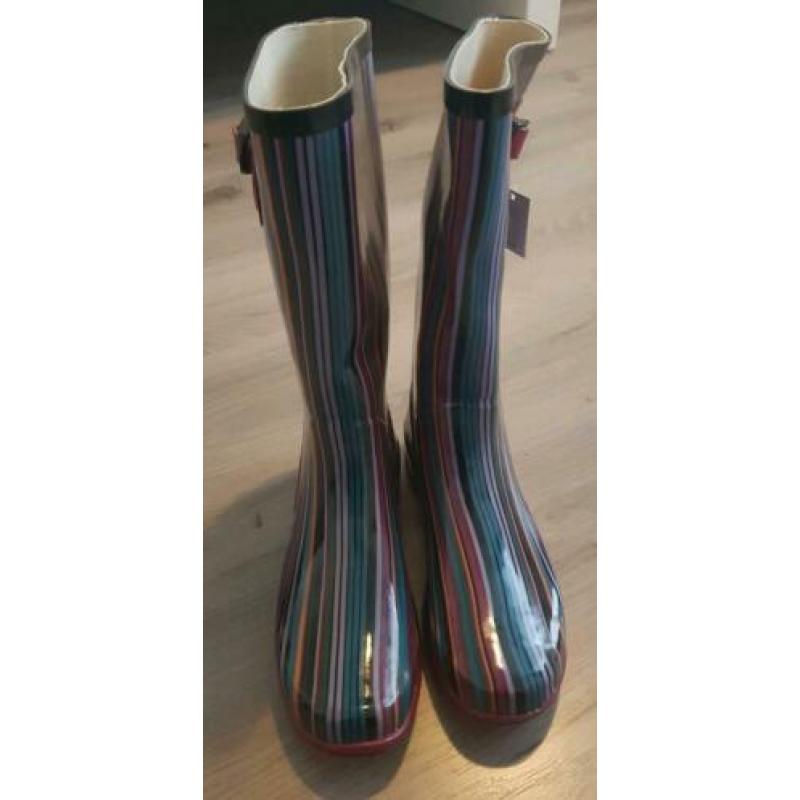 Kaplaarzen / regenlaarzen mt 37 nieuw! Roze kleuren strepen