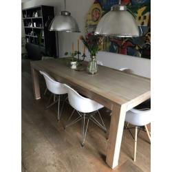 Eettafel eikenhout 220x100