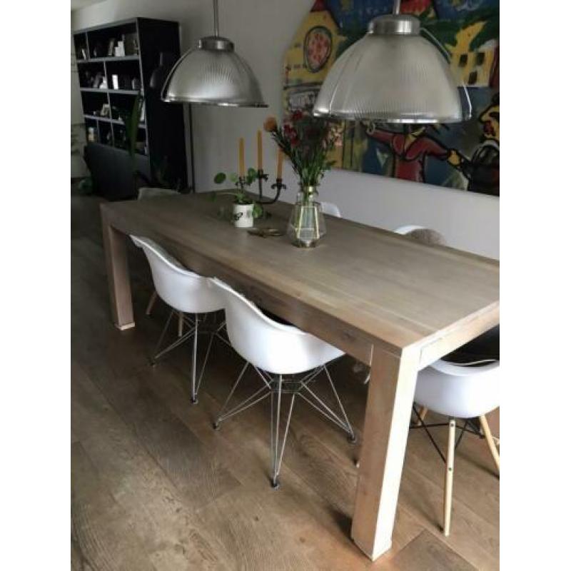 Eettafel eikenhout 220x100