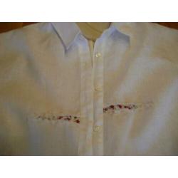 Nieuwe witte linnen Robert Friedman blouse, mt XL = M/L
