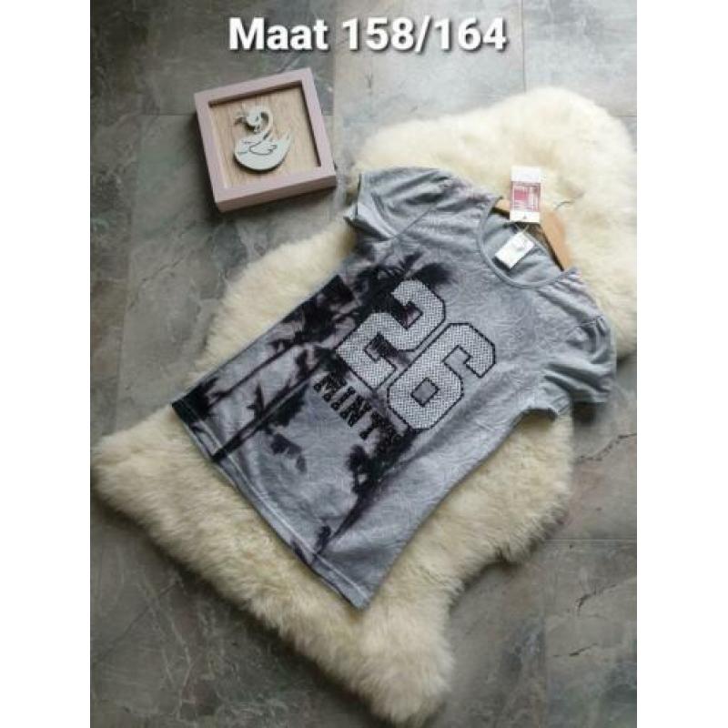 Maat 158/164 NIEUW Meisjes Shirt Grijs