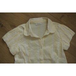 yessica blouse 44 geel zilver wit korte mouw zga nieuw