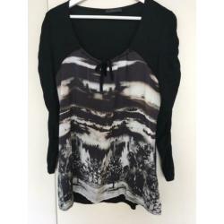 Wearhouse zwarte top met print, maat M