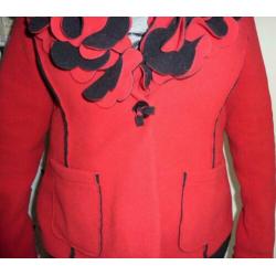 Boris Industries – Holland, Fleece jas, rood/zwart, mt.44 .