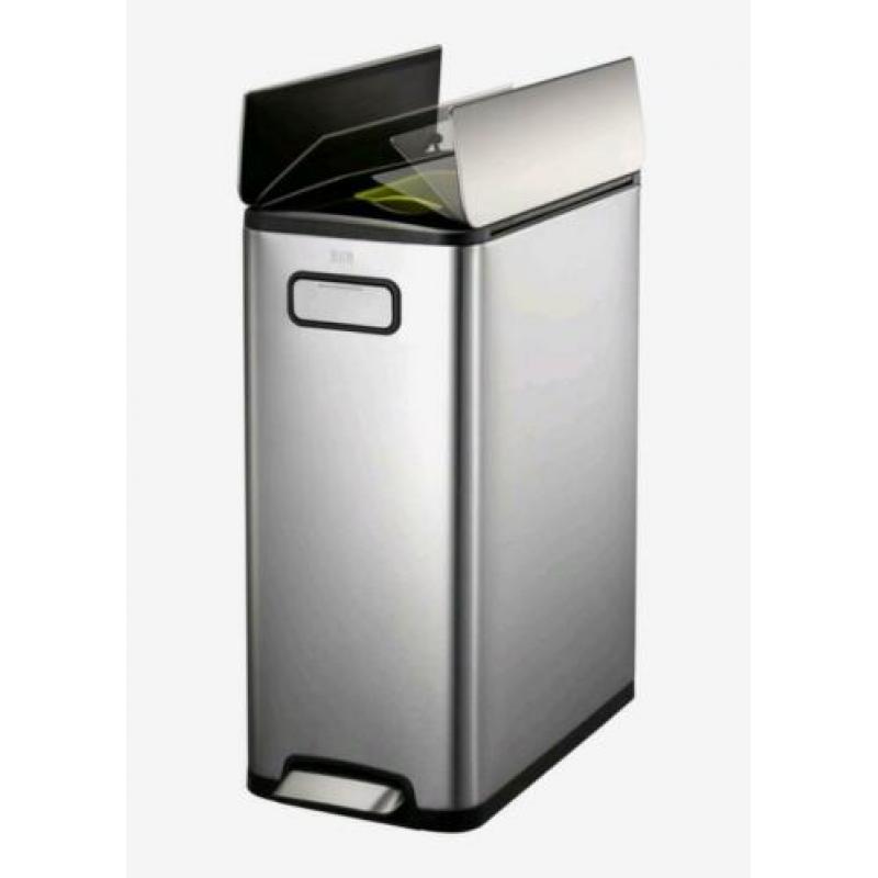 EKO Ecofly 20+20 liter recycle pedaalemmer mat RVS