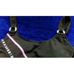 SUNMARIN zwart/gekleurd badpak mt 42 met voorgevormde D cup